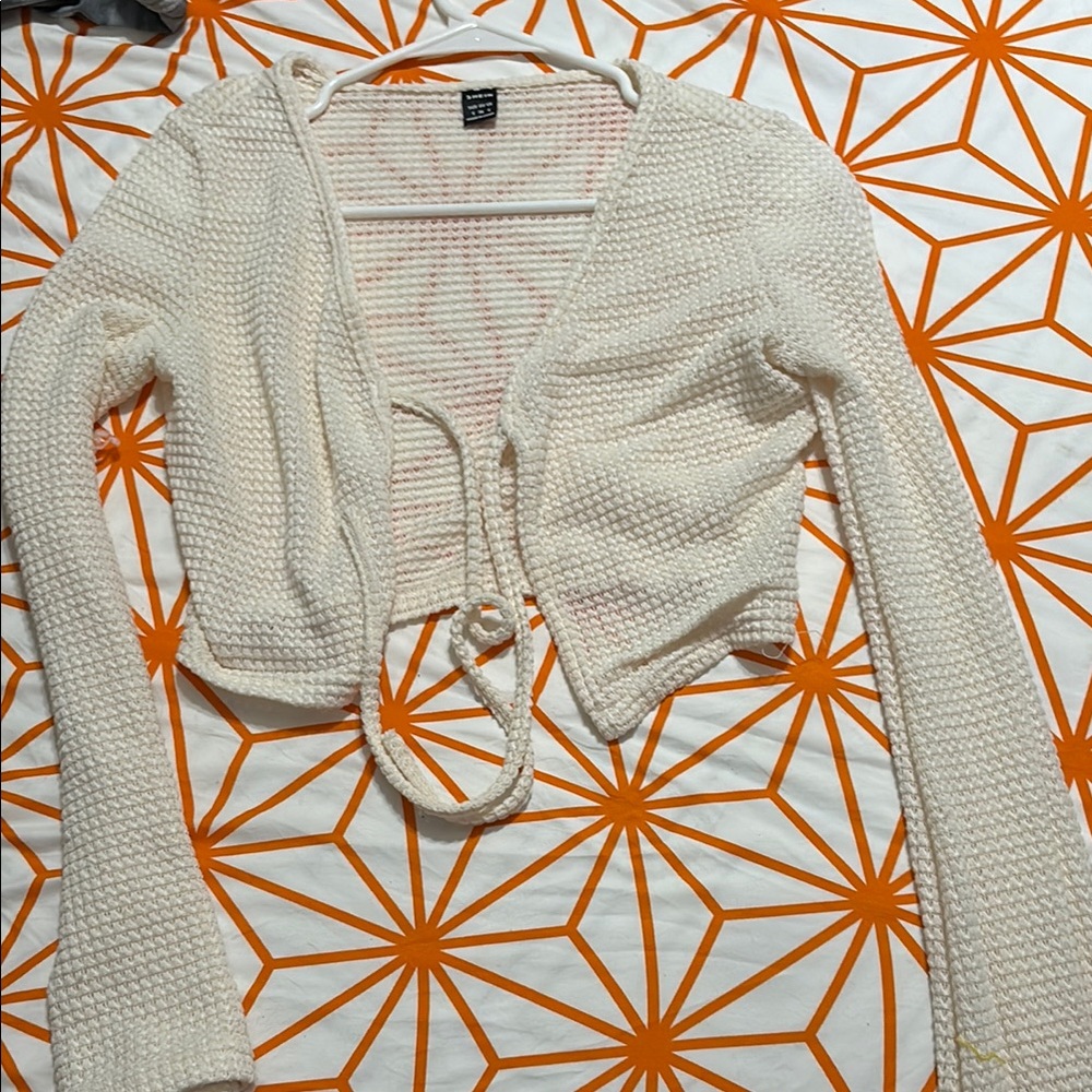 H&M Textured White Cardigan
